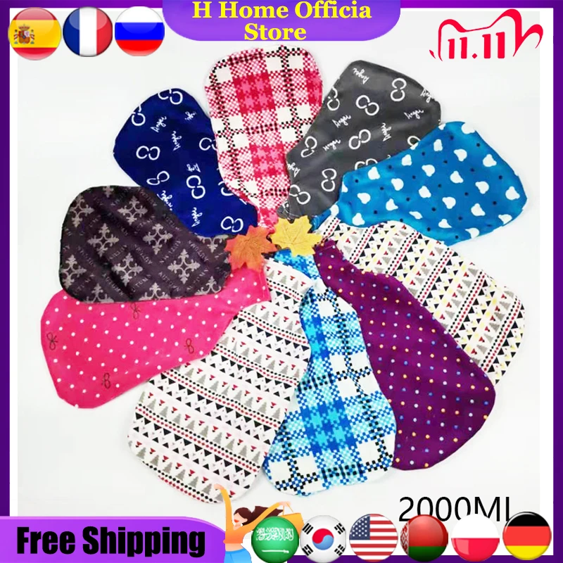 

1 шт Цветной случайный тканевый чехол для бутылки с горячей водой плюшевый чехол для впрыска воды крышка мешка для теплой воды 500/1000/2000 мл кры...