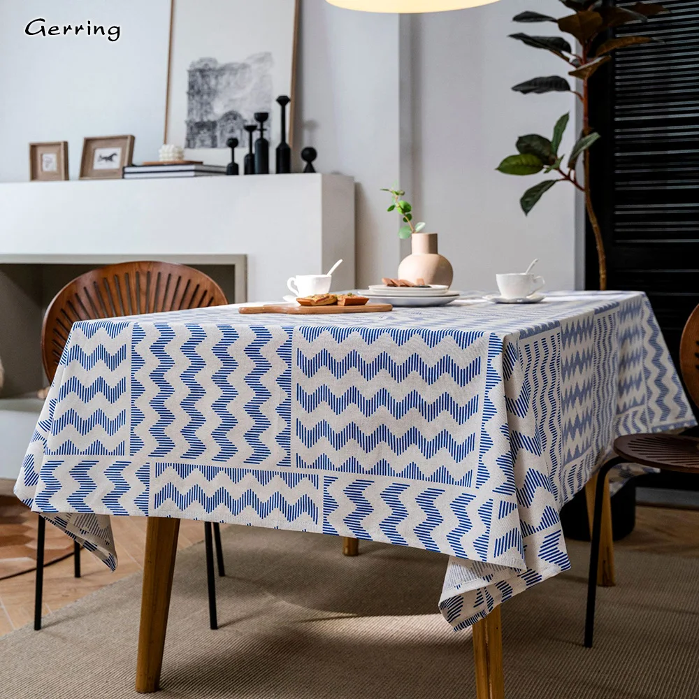 

Gerring Vintage Printed Table Cloth Coffee Table Cover American Fabric Table Decoration Accessories Rectangular Tablecloths