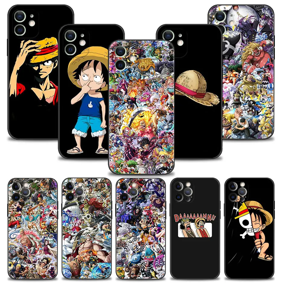 

Mobilephone Case for iPhone 13 12 11 Pro Max XS XR X 8 7 6 6S Plus SE 5 14 13mini 12mini Cover Funda One Piece Luffy Fun