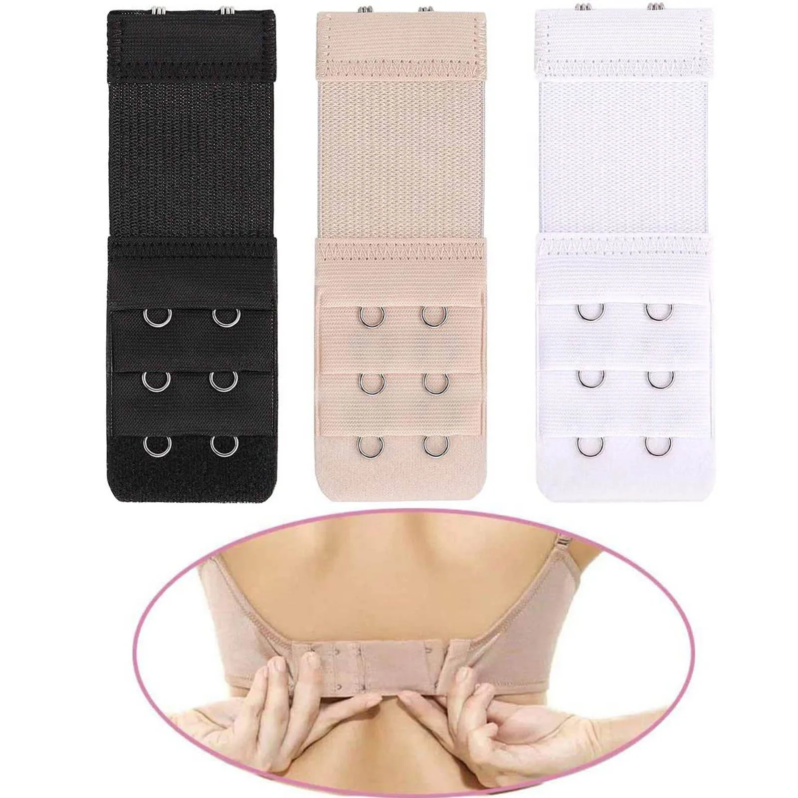 

6 PCS Women Soft Comfortable Bra 2x3 Hooks Extender Strap Adjustable Extension Seamless Sexy Underwear Intimates Extender Strap
