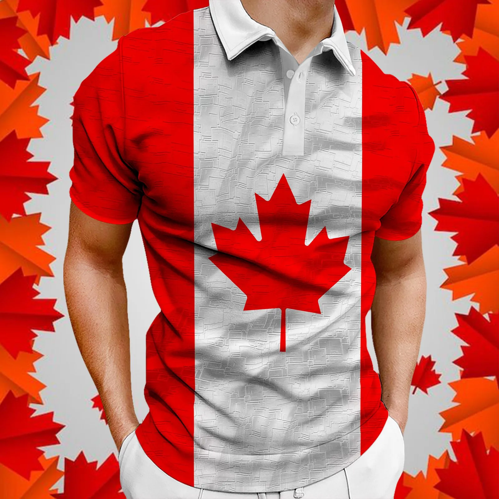 Мужская летняя рубашка-поло с отложным воротником на День независимости ретро