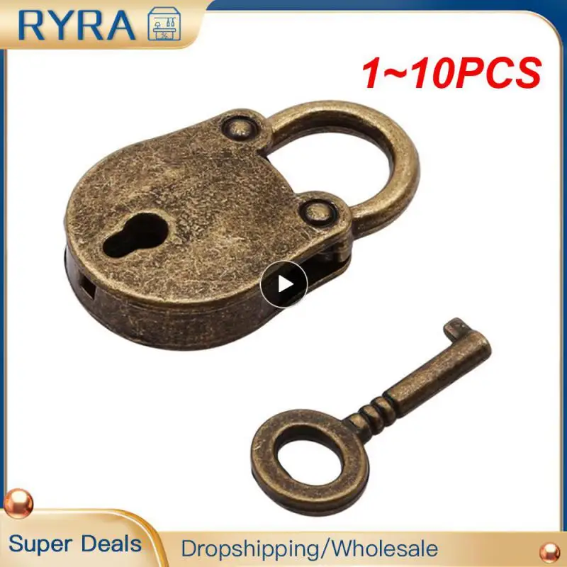1 ~ 10 шт. винтажный Старый Античный стиль мини архаизовый замок с ключом (Лот из 3)