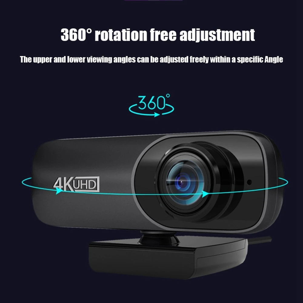Веб-камера 4K Uhd 3840X2160P веб-камера 800 Вт пикселей Компьютерная камера 120 °
