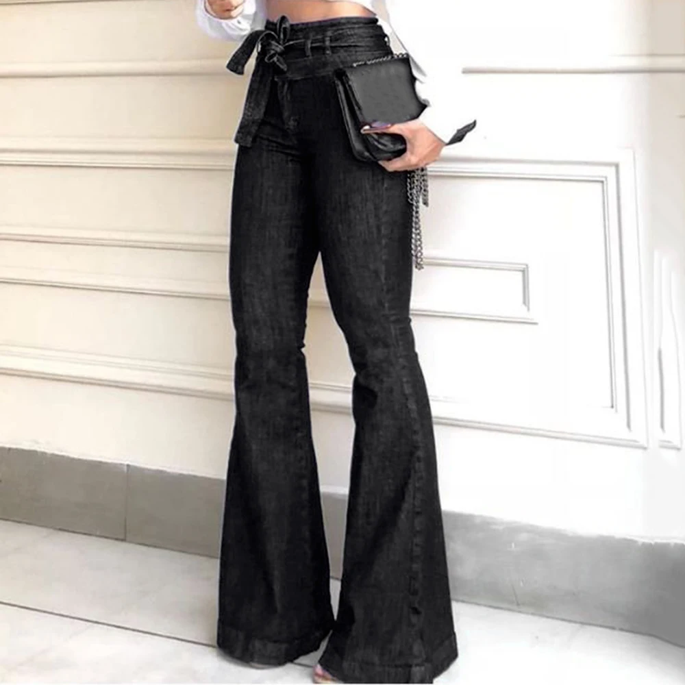 High Waist Bellbottom Jeans Streetwear Fashion Blue Jeans Femme Push Up Slim Denim Pants Women Mon Black Sexy Flare Jeans 2022
