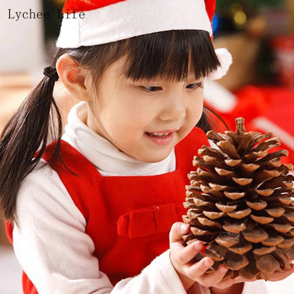 

1PC Large Pine Cones Christmas Pinecone Window Ornament DIY Dried Fruit Pendant for Xmas Festival Party New Year Accessories