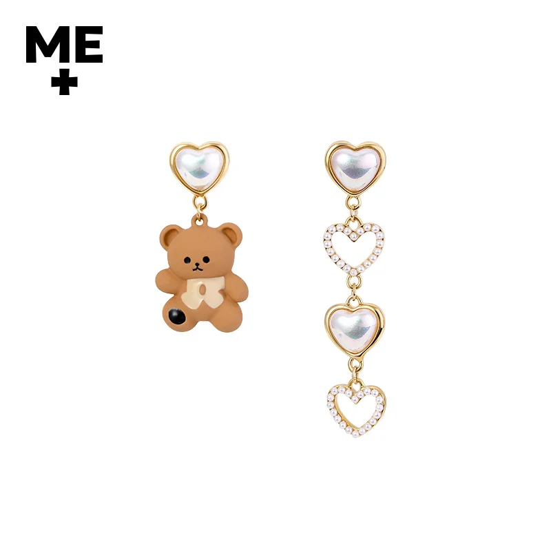 

YY Bear Paradise Series Bear Heart Pearl Earrings Niche