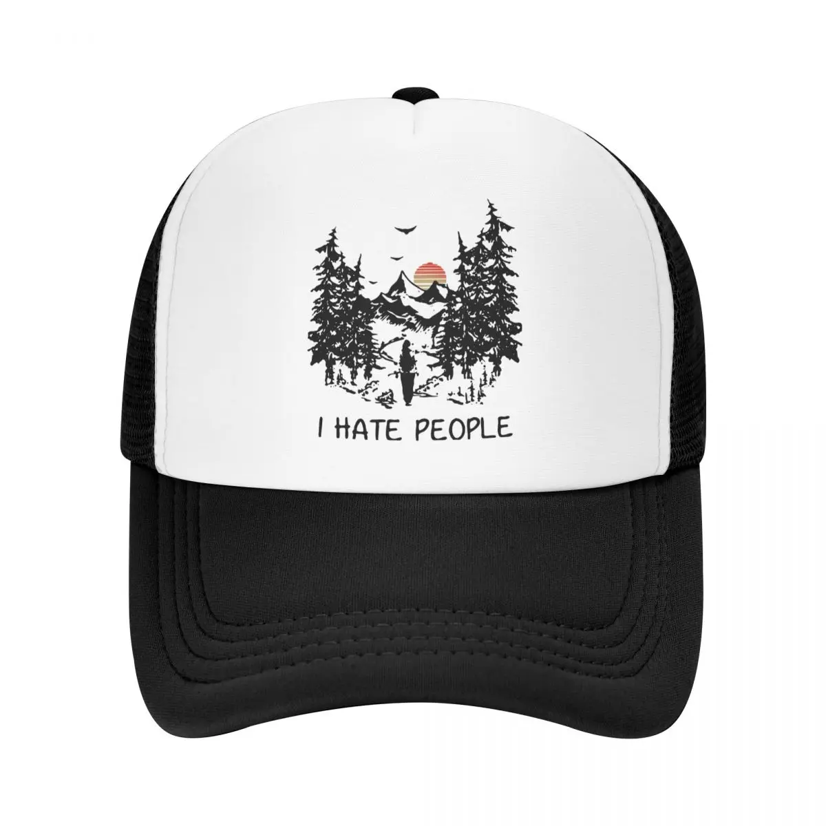 

I Hate People I Eat People Trucker Caps Unisex Retro I Love Camping Hiking Dad Hat Adjustable Snapback Caps Mesh Baseball Caps