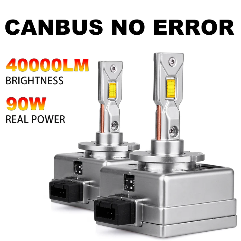 

D2S LED Canbus D3S D1S LED Headlights D4S D5S D8S D1R D2R D3R Turbo LED 40000LM CSP Chip 6000K White Brighter 90W 1:1 Xenon