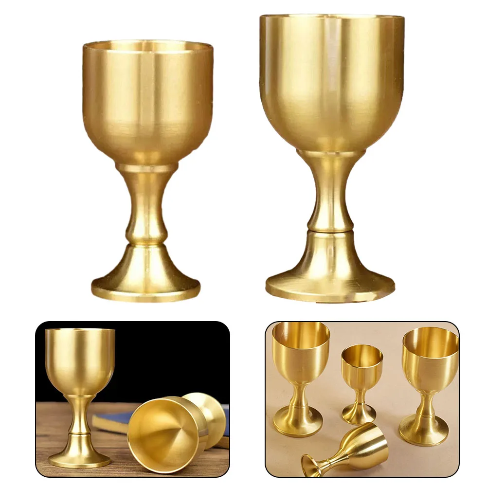 1pc Brass Mug Spirits Vodka Cup Goblet Liquor Mirror Surface Polishing Glases Beer Cup Kitchen Tool Drinkware Home Decor 2 Size