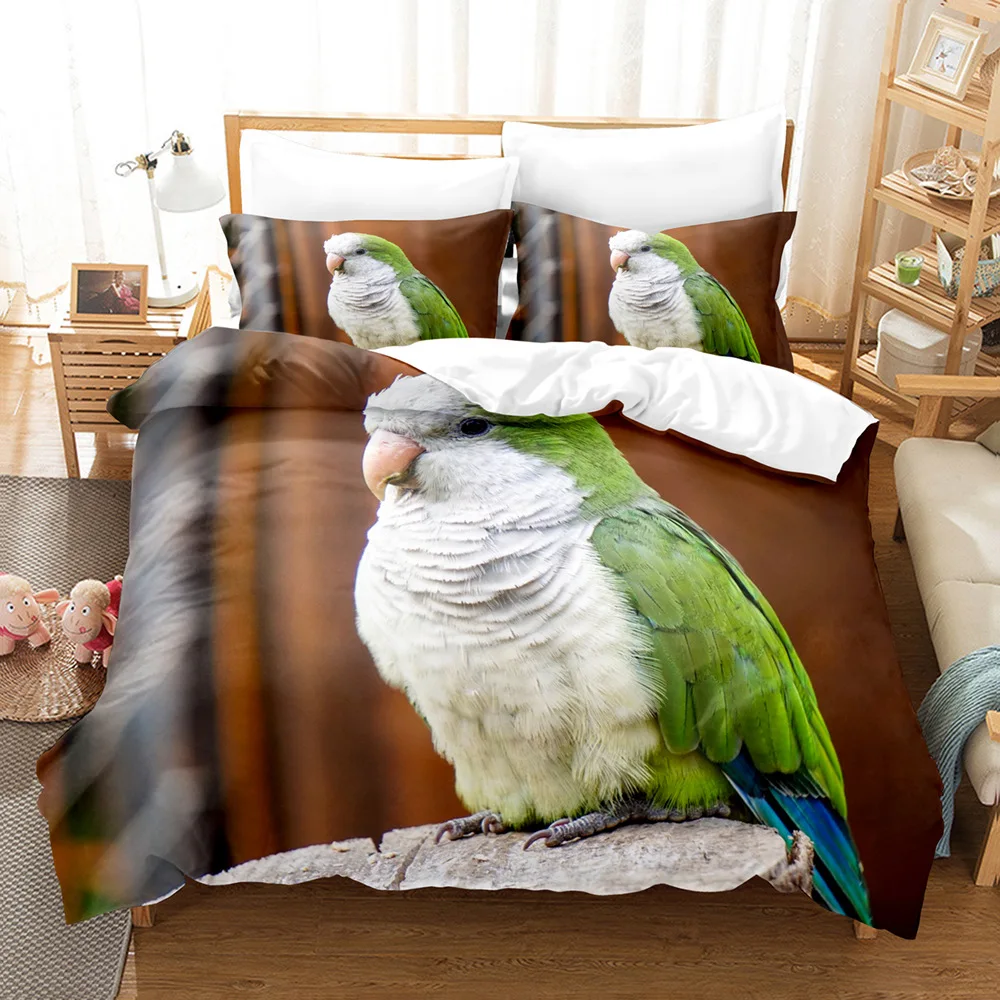 

3D Animal Bedding Set Parrot Pattern Duvet Cover Set Quilt Cover With Pillowcase Bedroom Decor Bedclothes bt21 tokyo revengers