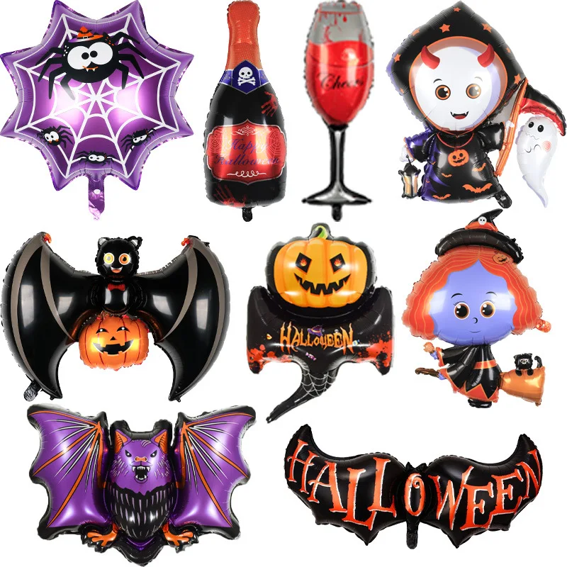 

1 шт. большой размер, Хэллоуин, тыква, призрак, шар летучая мышь, стеклянная бутылка, детский воздушный шар из фольги, украшения для Хэллоуина,...