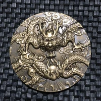 dragon pattern commemorative copper medal home craft decoration fine workmanship antique collection bronze ware