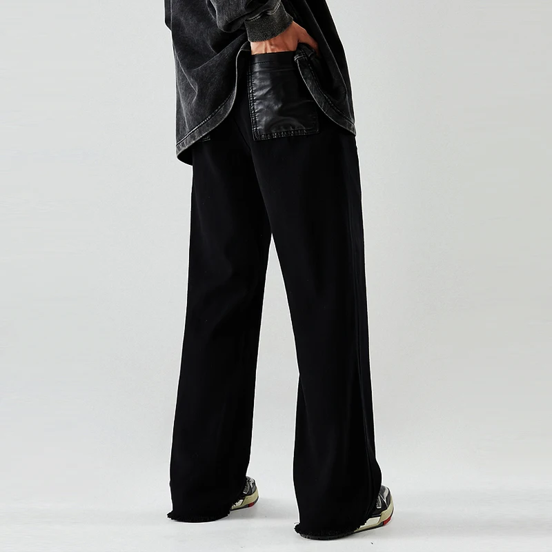 Oversized Men's Y2K Clothes White Men Embroidery Vintage Baggy Jeans Straight Denim Cargo Wide Leg Pants Trousers Streetwear