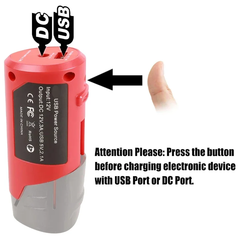 Адаптер источника питания DC 12 В и USB для зарядки литий-ионных аккумуляторов Milwaukee
