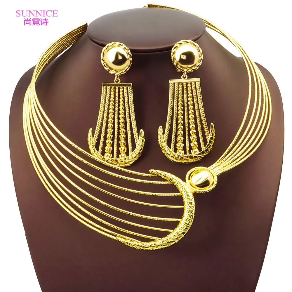 Роскошные наборы ювелирных изделий из Дубая с покрытием 18-каратного золота для