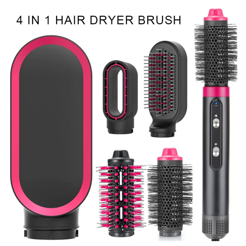 Curler available for wet hair Hair Dryer 4 In 1 Hair Wrap Electric Hair Straightener Brush Blow Dryer Air Comb Detachable