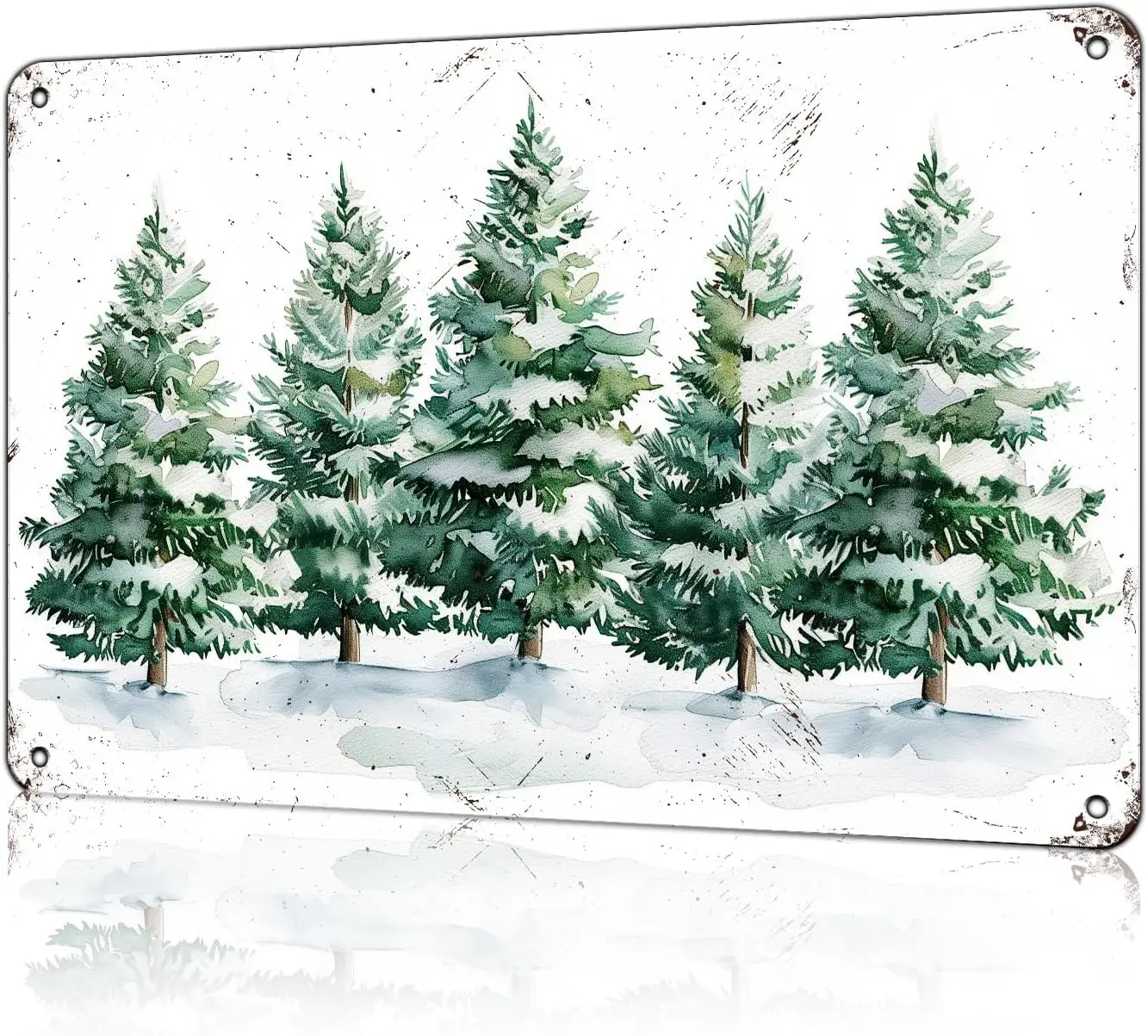 Vntge Tn Sgn Merry Chrstms Ретро Милый Metl Mountn Forest Wnter Wll Декор Забавный Cfe Store Grge Decorton Home 8x12