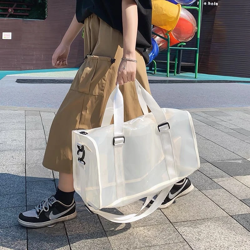 Waterproof Transparent PVC Travel Bag Luxury Designer Shoulder Bag For Women Men Large Capacity Tote Leisure Travel Handbags