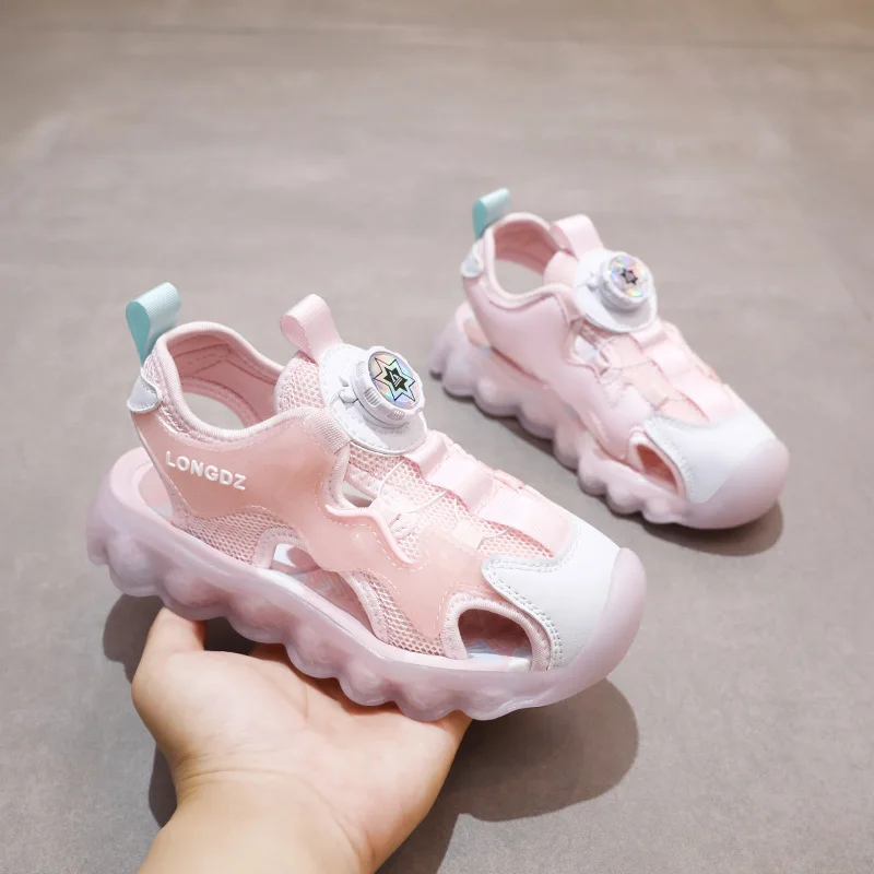 

Summer Kids Shoes For Girls Breathable Children Brand Shoes Boy Brand Kids Sport Running Shoes Quick Lacing Sandals Teenager Boy