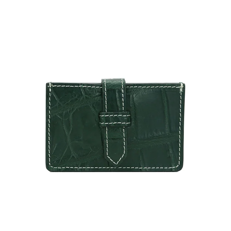 

Free Custom New Luxury Hot Selling Real Crocodile Leather Accordion Card Holder Alligaror Skin Card Case With Big Capacity
