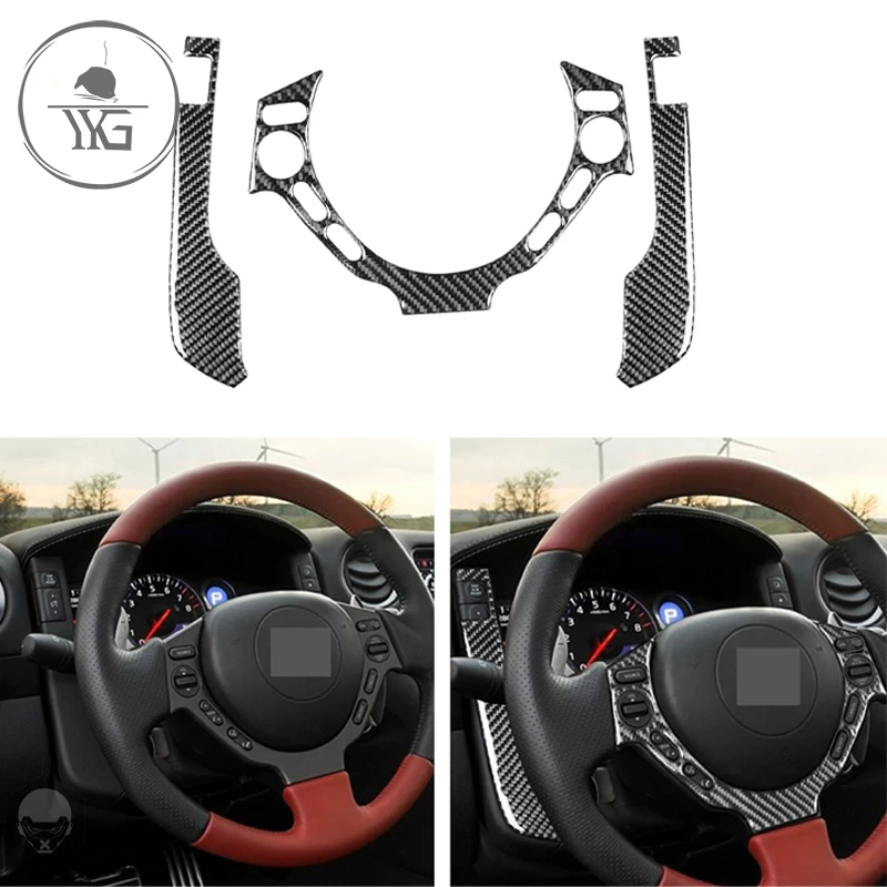 

Наклейка на панель рулевого колеса для Nissan GTR R35 2008-2016 из углеродного волокна, спидометр, боковая крышка, комплект отделки, Стайлинг автомоби...