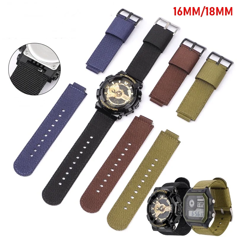 

Nylon Watch Strap for Casio gshock DW-5600 DW-6900 GA-2100 GA-100/110 AQ-S800 AE-1000/1100 GM110 GM2100 GA900 Canvas Bracelet