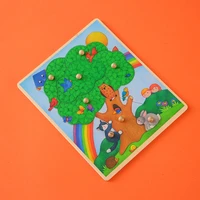 fun animal block puzzle for toddler table game in the early education period training hand eye coordination