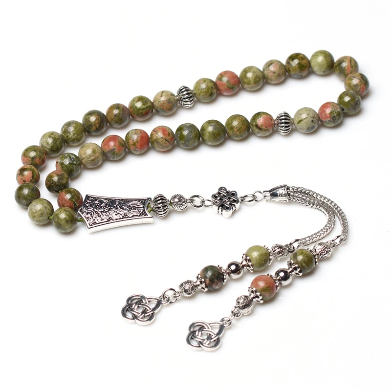 

High quality Islam prayer beads 33 marine agate natural stone tasbeeh misbaha