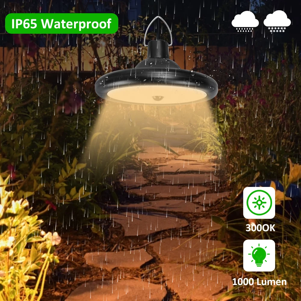 Подвесной светильник на солнечной батарее 56 светодиодов 120 Вт IP65