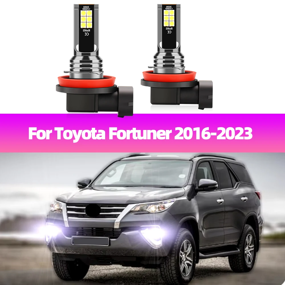 2 шт. для Toyota Fortuner 2016 2017 2018 2019 2020 2021 2022 2023 светодиодные противотуманные фары 12 В