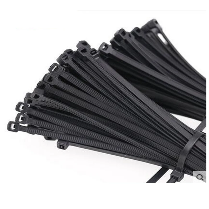 

100PCS Black Width of GB Nylon Cable Tie 3*100 3*150 3*200 Cable Wire Ties Self Locking 4*300mm Zip Ties 100mm 150mm 200mm 250mm