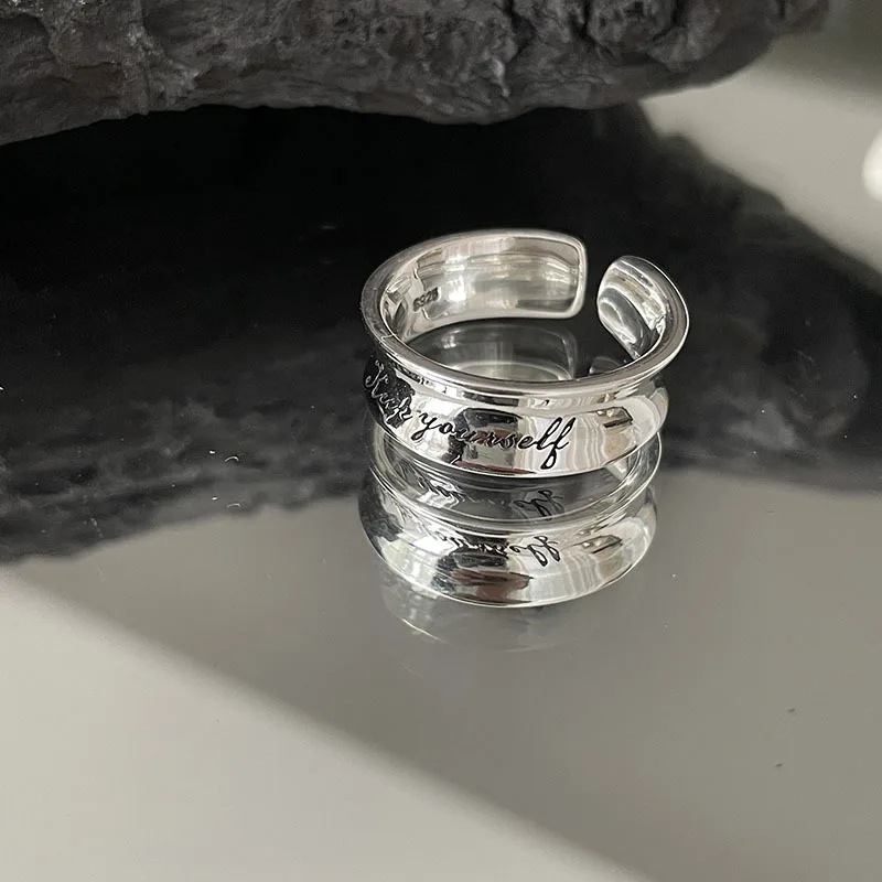 

Женские регулируемые кольца из серебра 925 пробы, с широкими буквами