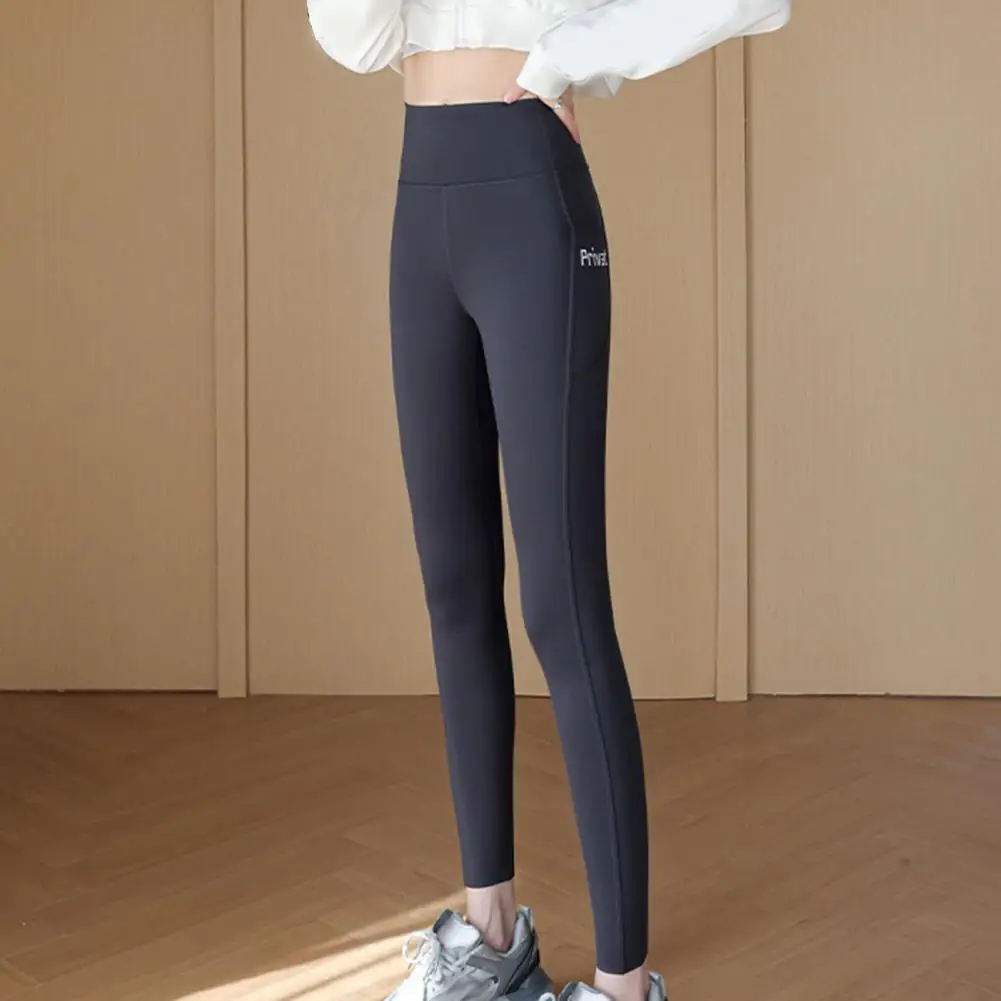 

Women's Fitness Leggings Summer Thin Yoga Pants High Waist Elastic Gym Leggins with Pocket Sports Tights Push Up Woman Trousers