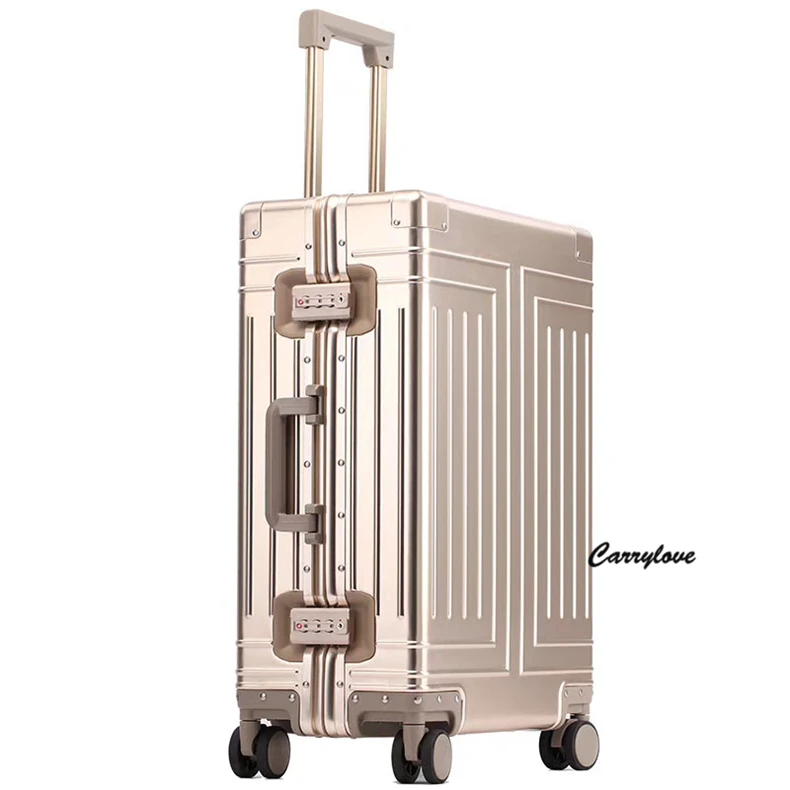 

Bag With Inch Aluminum Trolley Suitcase 26"29" Waterproof Metallic Cabin Luggage Trolly S12330-S12349 Dn