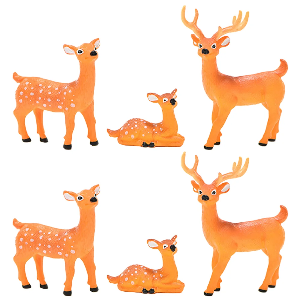

Deer Figurines Reindeer Minidecoration Crafts Resin Animal Sculpture Family Desktop Adornment Statues Figurine Miniature Decor