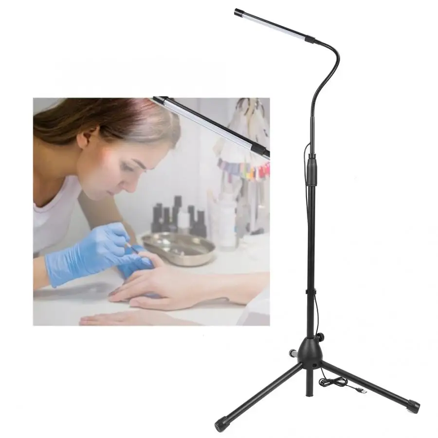 Adjustable Height Floor LED Light 10 Levels Brightness Room Bed Tattoo Lamp Eye Protection Tripod Study for Nail Art | Красота и