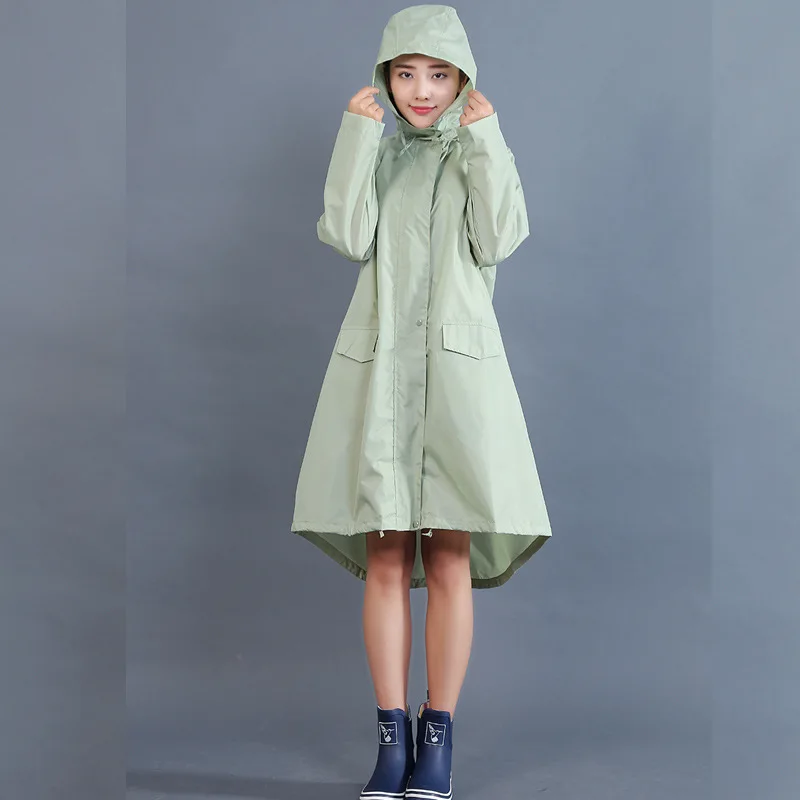Водонепроницаемый длинный дождевик с капюшоном для мужчин и женщин |