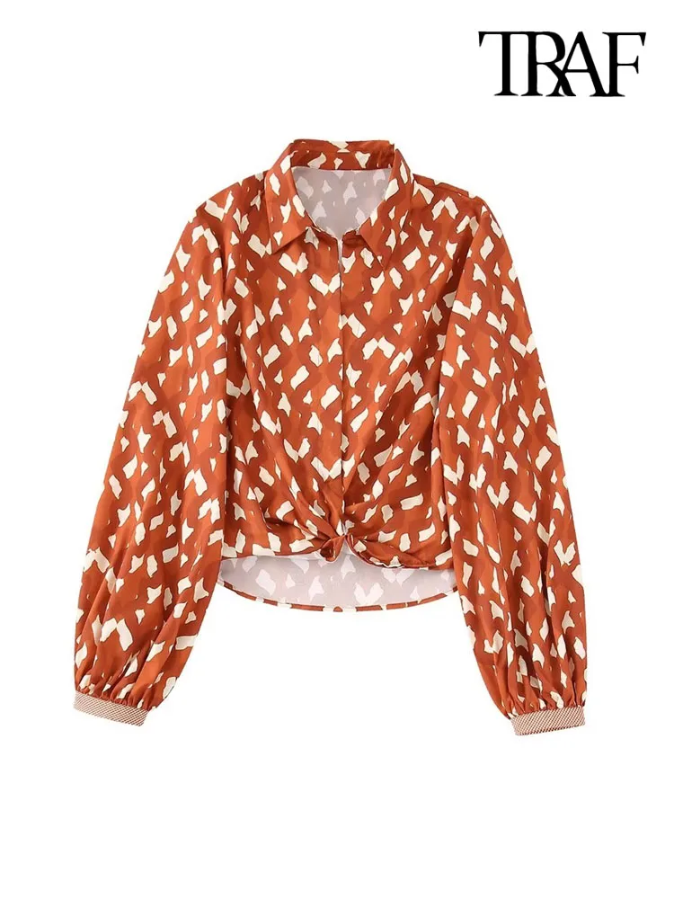 

Женская винтажная блузка с бантом спереди, длинным рукавом и молнией сбоку