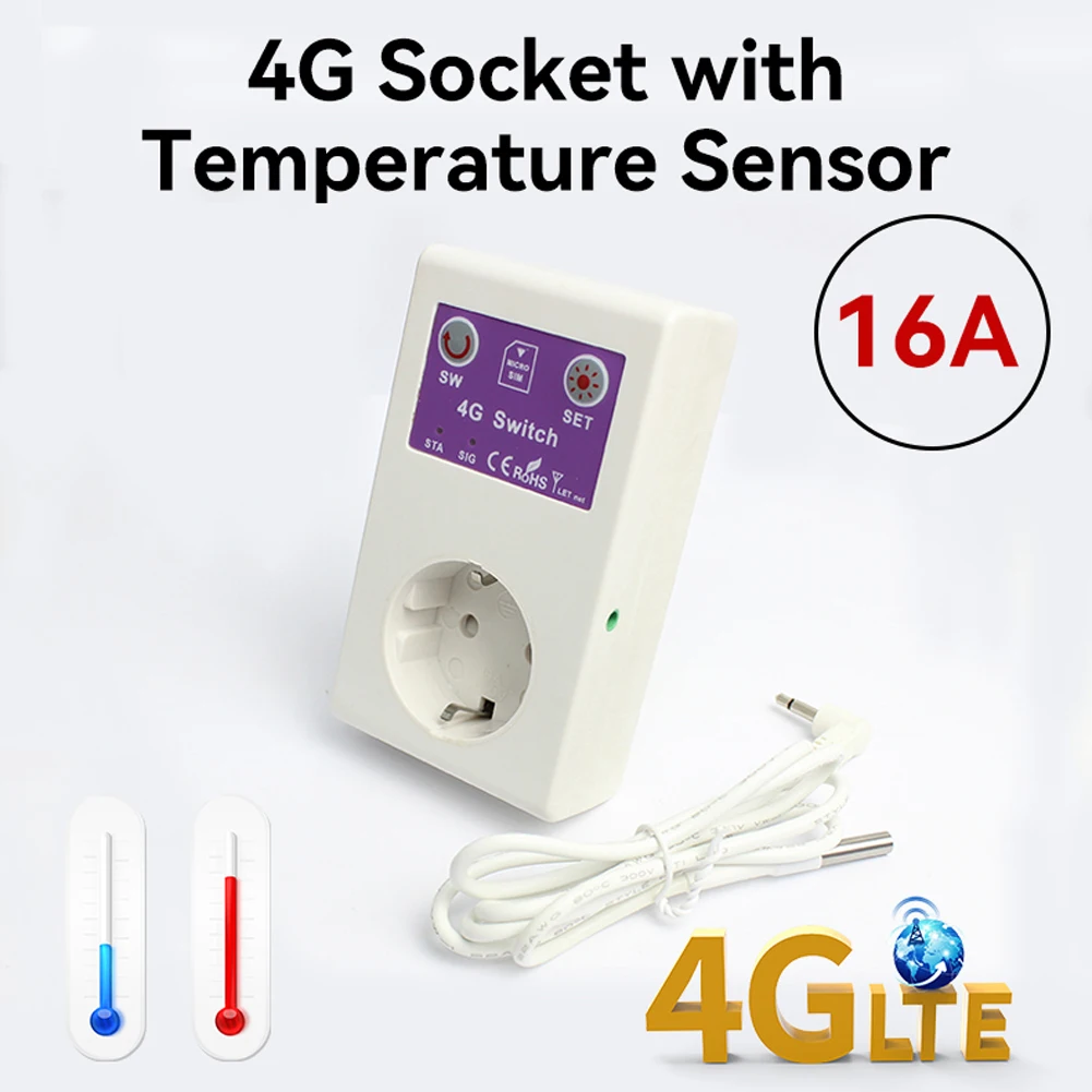 

SC1-WLTE-TVC 4G 16A Smart Home Socket LTE APP Remotes Control Intelligent Power Plug Switch for Water Heaters Electric Lamp