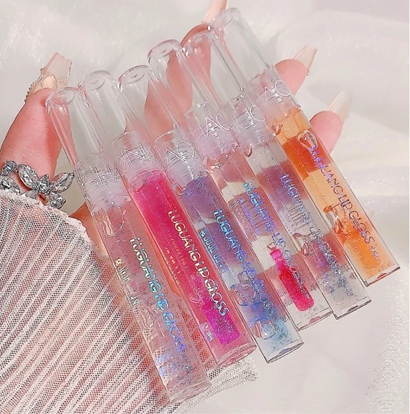 

Glass Gloss Lip Balm Moisturizing Transparent Band Glitter Mirror Jelly Lip Care Oil Long Lasting Hydrating Lip Gloss Cosmetics
