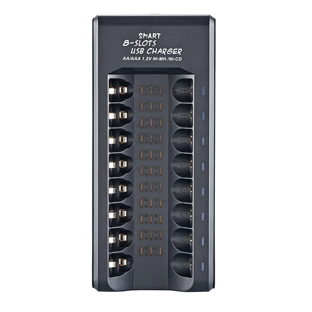 Умное зарядное устройство USB 1 2 В с 8 слотами для Ni-MH/Ni-Cd аккумуляторов AA/AAA со