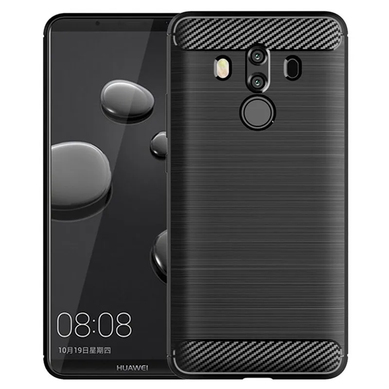 

Brushed Carbon Fiber Case For Mate10 Pro Shockproof Silicone Cases for Huawei mate 10pro Soft Phone Cover Coque Fundas