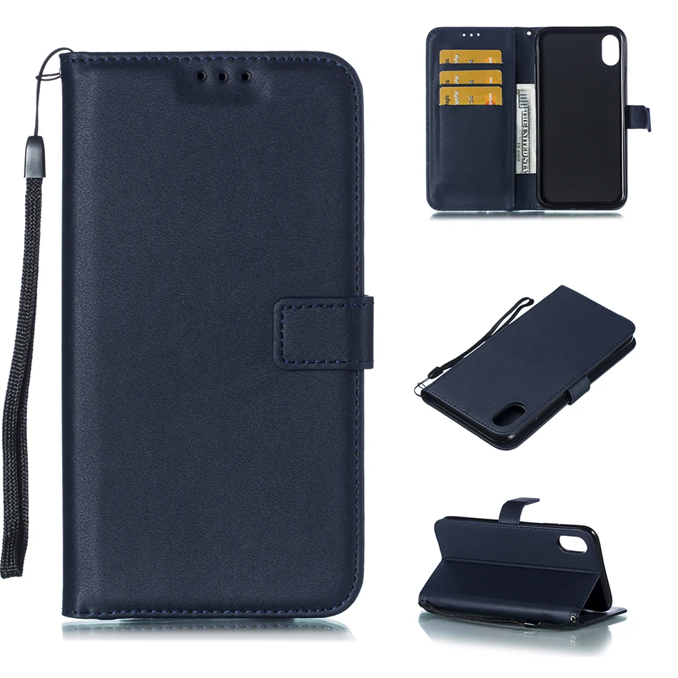 Solid Color Leather Wallet Case For iPhone 14 XS MAX X XR 5 5S SE 2020 4 4S 6 6S Plus 7 8 11 Pro 12 mini 13 Flip Cover Card Slot