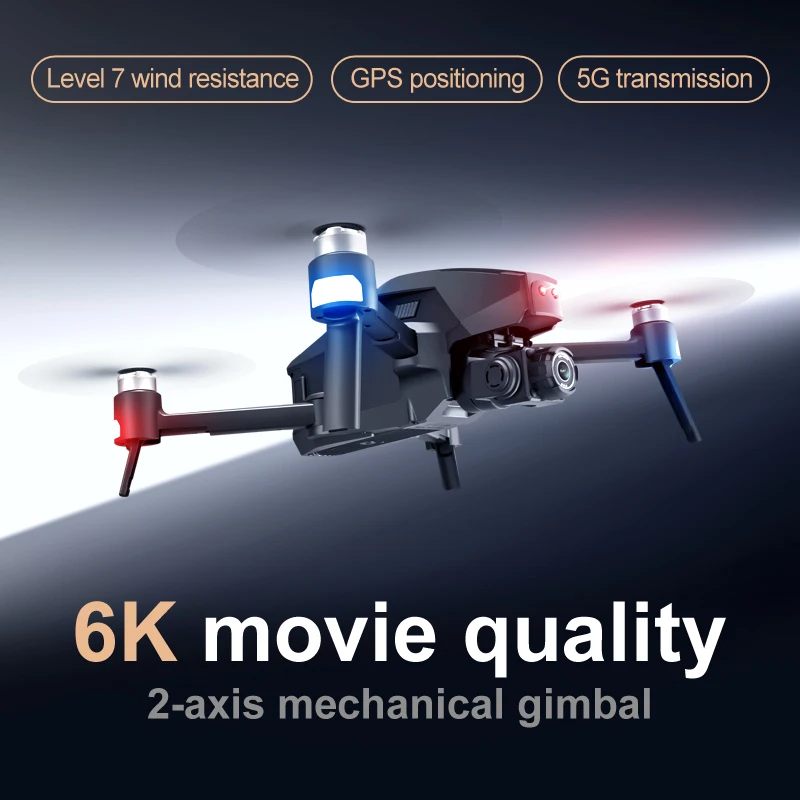M1 Remote Control Drone Brushless Motor Professional GPS Folding 2-axis Drone HD 6K Aerial Remote Control Quadcopter Drones enlarge