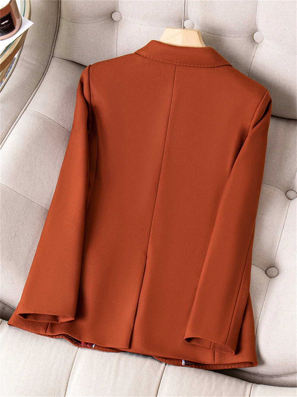 Women Blazer Jacket 2023 New in Red Coffee Khaki Black Long Sleeve Female Clothing Office Lady Business Work Wear Formal Jacket