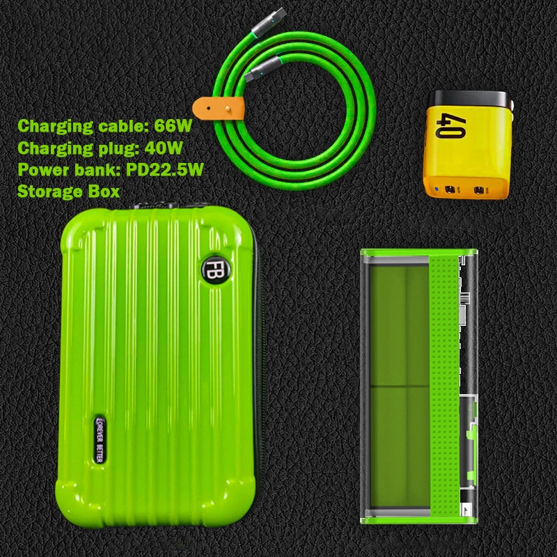 

Travel Set Power Bank 20000mAh USB 22.5w Fast Charge Powerbank Type C QC66w/PD18w LIGHTNING Cable 40w Charger Plug Universal