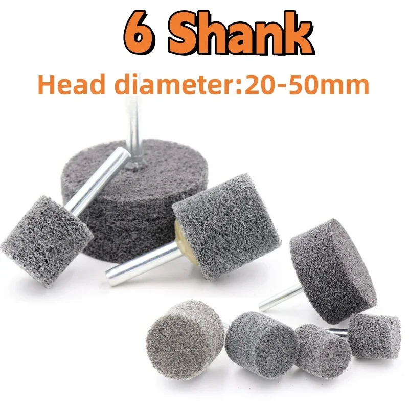 

Нейлоновая шлифовальная головка, 6 хвостовиков, полировальный круг из нейлонового волокна, цилиндрические абразивные инструменты для вращающихся аксессуаров Dremel, электроинструменты для дерева