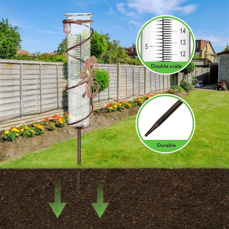 

Декоративный дождемер, прибор с металлическим колпачком, для сада и улицы, для газона, точный измеритель дождя и падения, для двора