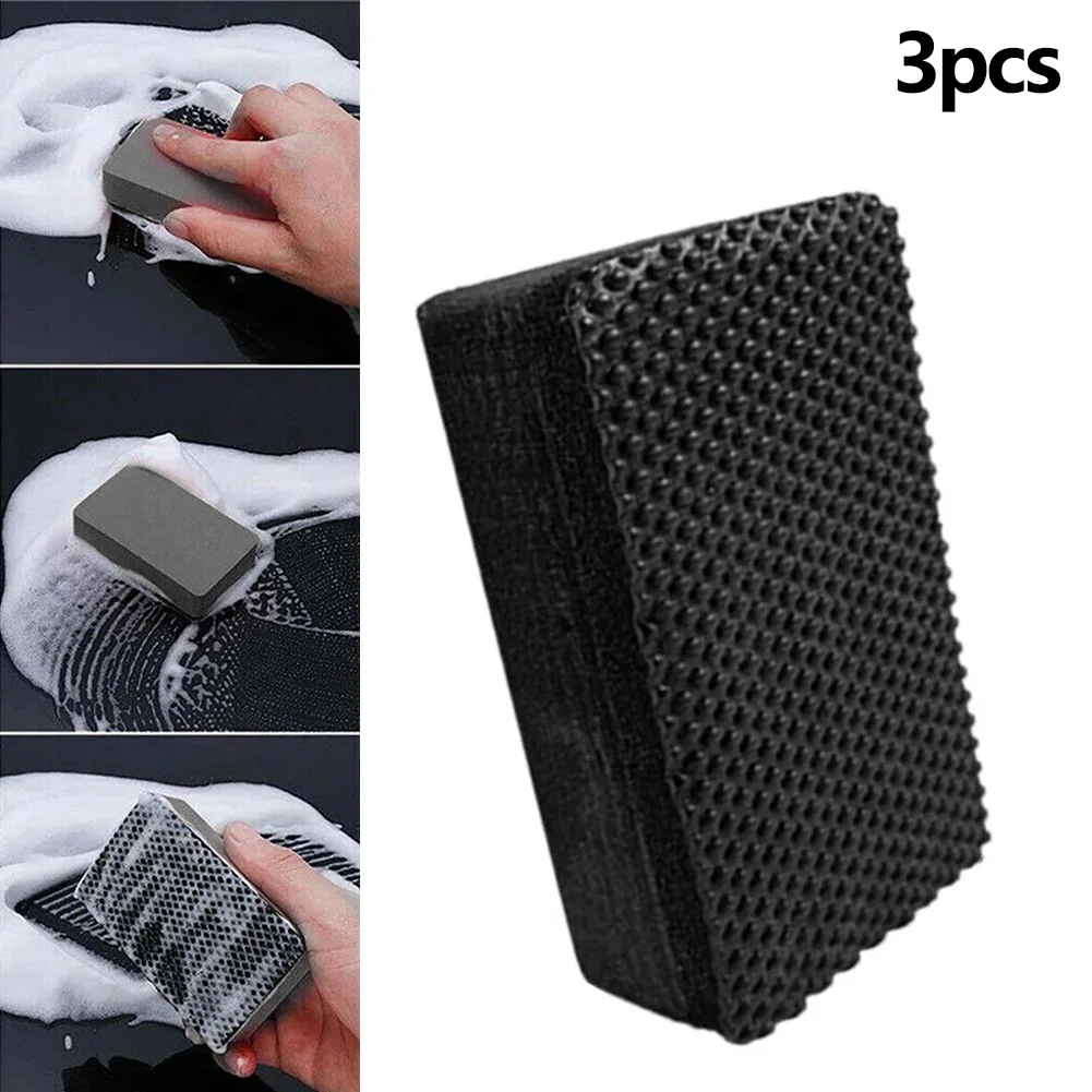 

3Pcs Black Car Clay Bar Pad Sponge Block Cleaning Eraser Wax Polish Pad Tools Car Clay Wash Mud 9*6*2.5cm