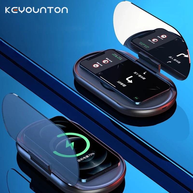 Беспроводное зарядное устройство HUD Дисплей GPS навигация автомобильный проектор